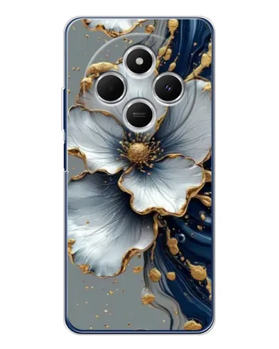 Чехол для TECNO Spark 30 с картинкой «Белый цветок и золотой флюид» Чехол для TECNO Spark 30 с картинкой «Белый цветок и золотой флюид»