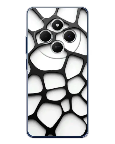 Чехол для TECNO Spark 30 с картинкой «Белая объемная сетка»