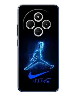 Чехол для TECNO Spark 30C с картинкой «Jordan Neon Blue»