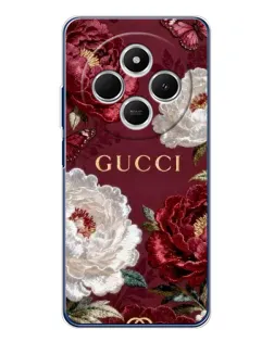 Чехол для TECNO Spark 30C с картинкой «Gucci — бордовые розы»