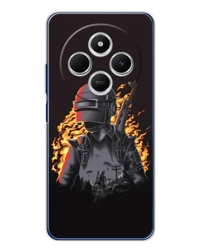 Чехол для TECNO Spark 30C с картинкой «PUBG — огненный силуэт»