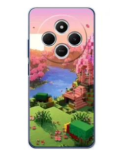 Чехол для TECNO Spark 30C с картинкой «Розовое дерево Minecraft»