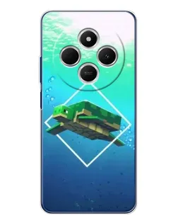 Чехол для TECNO Spark 30C с картинкой «Черепаха Minecraft»
