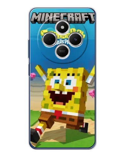 Чехол для TECNO Spark 30C с картинкой «Губка Боб Minecraft» Чехол для TECNO Spark 30C с картинкой «Губка Боб Minecraft»