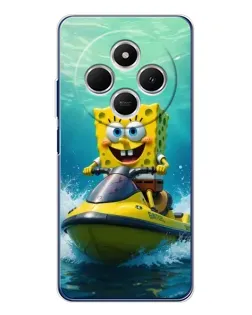 Чехол для TECNO Spark 30C с картинкой «Спанч Боб на гидроцикле» Чехол для TECNO Spark 30C с картинкой «Спанч Боб на гидроцикле»