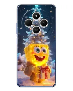 Чехол для TECNO Spark 30C с картинкой «Рождественский Спанч Боб»