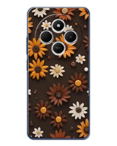 Чехол для TECNO Spark 30C с картинкой «Узор из маленьких подсолнухов»