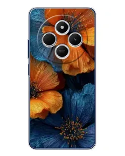 Чехол для TECNO Spark 30C с картинкой «Яркая сине-оранжевая флора» Чехол для TECNO Spark 30C с картинкой «Яркая сине-оранжевая флора»