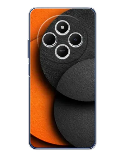 Чехол для TECNO Spark 30C с картинкой «Геометрия оранжевых кругов»