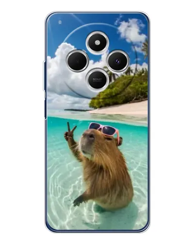 Чехол для TECNO Spark 30C с картинкой «Капибара на море»