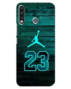 Чехол для TECNO Spark 4 с картинкой «Jordan Cyan 23»