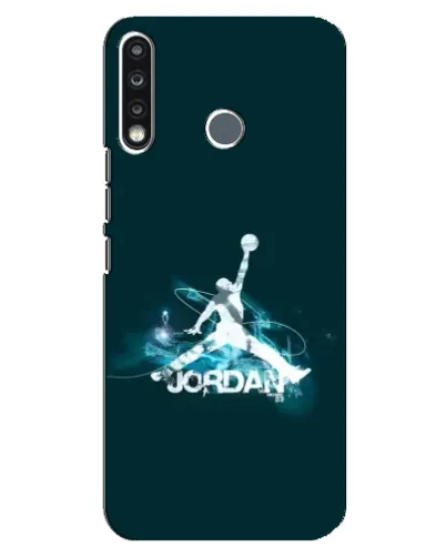 Чехол для TECNO Spark 4 с картинкой «Jordan Blue Fire»