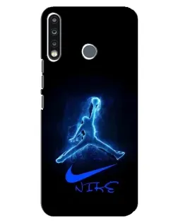 Чехол для TECNO Spark 4 с картинкой «Jordan Neon Blue»