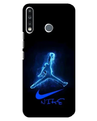 Чехол для TECNO Spark 4 с картинкой «Jordan Neon Blue»