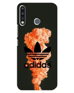 Чехол для TECNO Spark 4 с картинкой «Оранжевый дым Adidas»