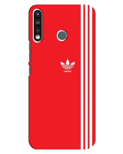 Чехол для TECNO Spark 4 с картинкой «Красный минимализм Adidas»