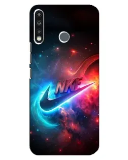 Чехол для TECNO Spark 4 с картинкой «Огненный логотип Nike»