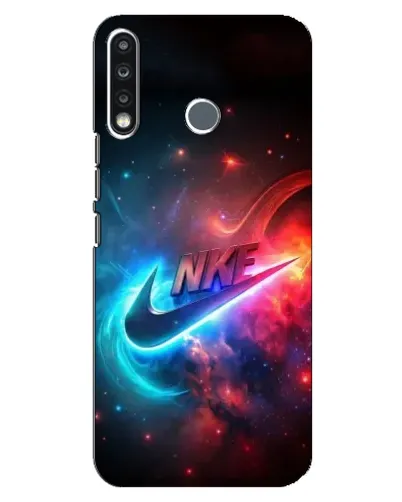 Чехол для TECNO Spark 4 с картинкой «Огненный логотип Nike»
