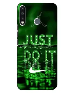 Чехол для TECNO Spark 4 с картинкой «Зеленый неоновый Nike»