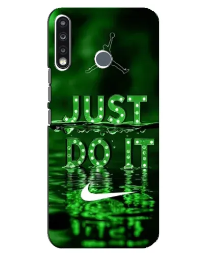 Чехол для TECNO Spark 4 с картинкой «Зеленый неоновый Nike»
