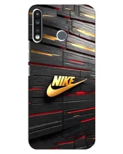 Чехол для TECNO Spark 4 с картинкой «Золотой Nike на металле»