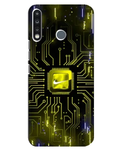 Чехол для TECNO Spark 4 с картинкой «Nike — золотая искра»