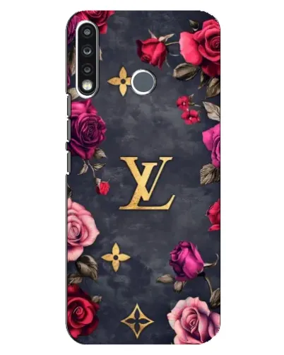 Чехол для TECNO Spark 4 с картинкой «Цветочный Louis Vuitton»