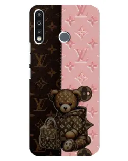 Чехол для TECNO Spark 4 с картинкой «Мишка в стиле LV»