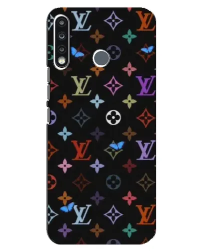Чехол для TECNO Spark 4 с картинкой «Цветная монограмма LV»