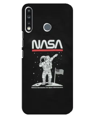 Чехол для TECNO Spark 4 с картинкой «NASA — шагаем по Луне»