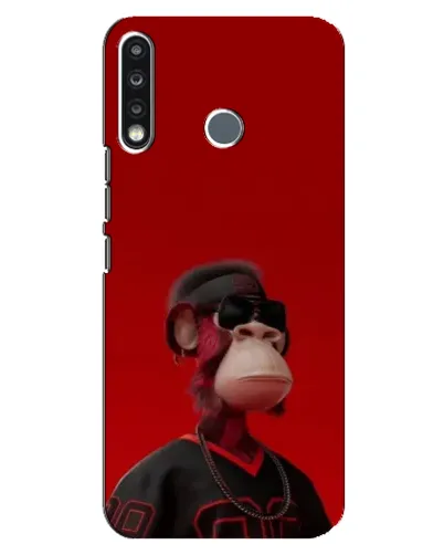 Чехол для TECNO Spark 4 с картинкой «Bored Ape в красном»