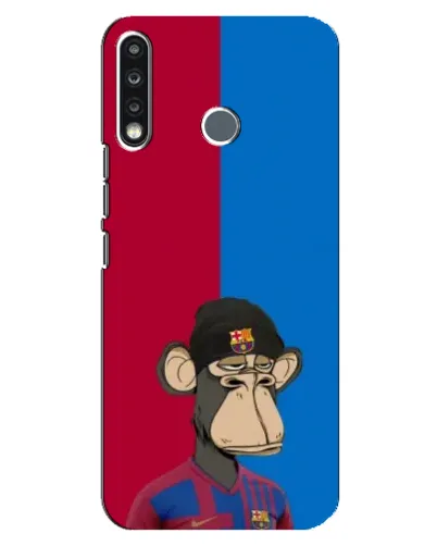 Чехол для TECNO Spark 4 с картинкой «Bored Ape — фанат Барсы»