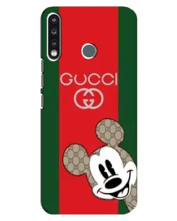 Чехол для TECNO Spark 4 с картинкой «Gucci — полосы и Микки»