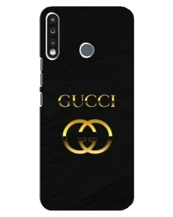 Чехол для TECNO Spark 4 с картинкой «Золотой логотип Gucci»