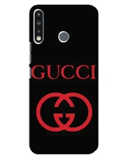 Чехол для TECNO Spark 4 с картинкой «Gucci — красный логотип»