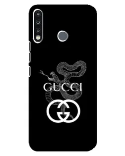 Чехол для TECNO Spark 4 с картинкой «Gucci — серебряная змея»