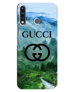 Чехол для TECNO Spark 4 с картинкой «Gucci — горный пейзаж»