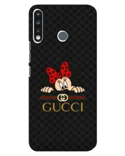 Чехол для TECNO Spark 4 с картинкой «Минни Маус Gucci — черный»