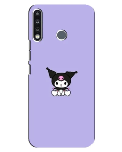 Чехол для TECNO Spark 4 с картинкой «Kuromi — фиолетовый минимализм»