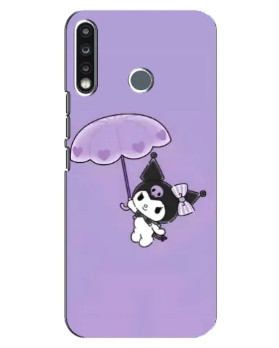 Чехол для TECNO Spark 4 с картинкой «Kuromi с зонтиком»