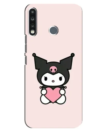 Чехол для TECNO Spark 4 с картинкой «Kuromi и сердце»