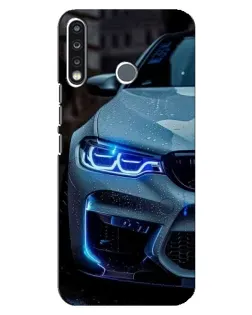 Чехол для TECNO Spark 4 с картинкой «Взгляд BMW с синими фарами» Чехол для TECNO Spark 4 с картинкой «Взгляд BMW с синими фарами»