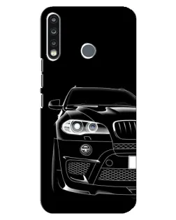 Чехол для TECNO Spark 4 с картинкой «Темный силуэт BMW»
