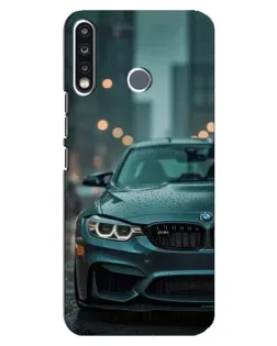 Чехол для TECNO Spark 4 с картинкой «BMW в огнях города»
