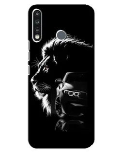 Чехол для TECNO Spark 4 с картинкой «BMW и лев»