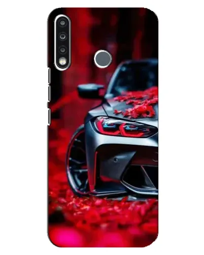 Чехол для TECNO Spark 4 с картинкой «Спортивная BMW и цветы» Чехол для TECNO Spark 4 с картинкой «Спортивная BMW и цветы»