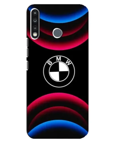 Чехол для TECNO Spark 4 с картинкой «Логотип BMW и неоновые дуги» Чехол для TECNO Spark 4 с картинкой «Логотип BMW и неоновые дуги»