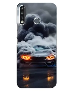 Чехол для TECNO Spark 4 с картинкой «BMW в дыму»