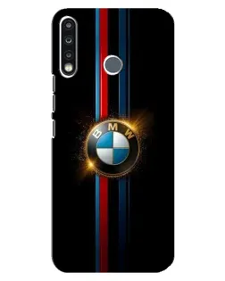 Чехол для TECNO Spark 4 с картинкой «BMW M-Power неон»