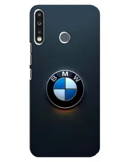 Чехол для TECNO Spark 4 с картинкой «Логотип BMW — минимализм»
